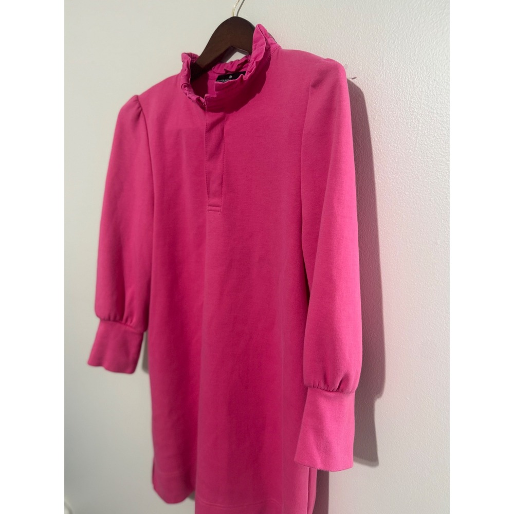 Tuckernuck Pomander Place Charlotte Pink Ruffle Neck Sweatshirt Mini Dress M - Picture 3 of 11